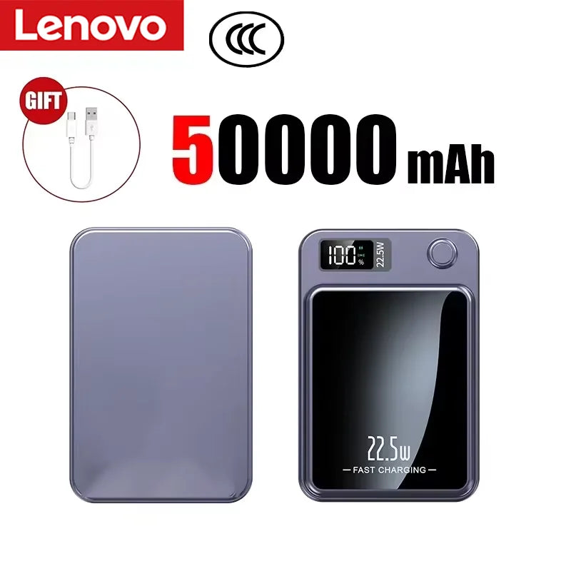 Lenovo 2026 200000mAh Magnetic Wireless Power Bank Portable Fast Charger For Magsafe Auxiliary Battery For iphone Huawei Samsung Beauty World Shop