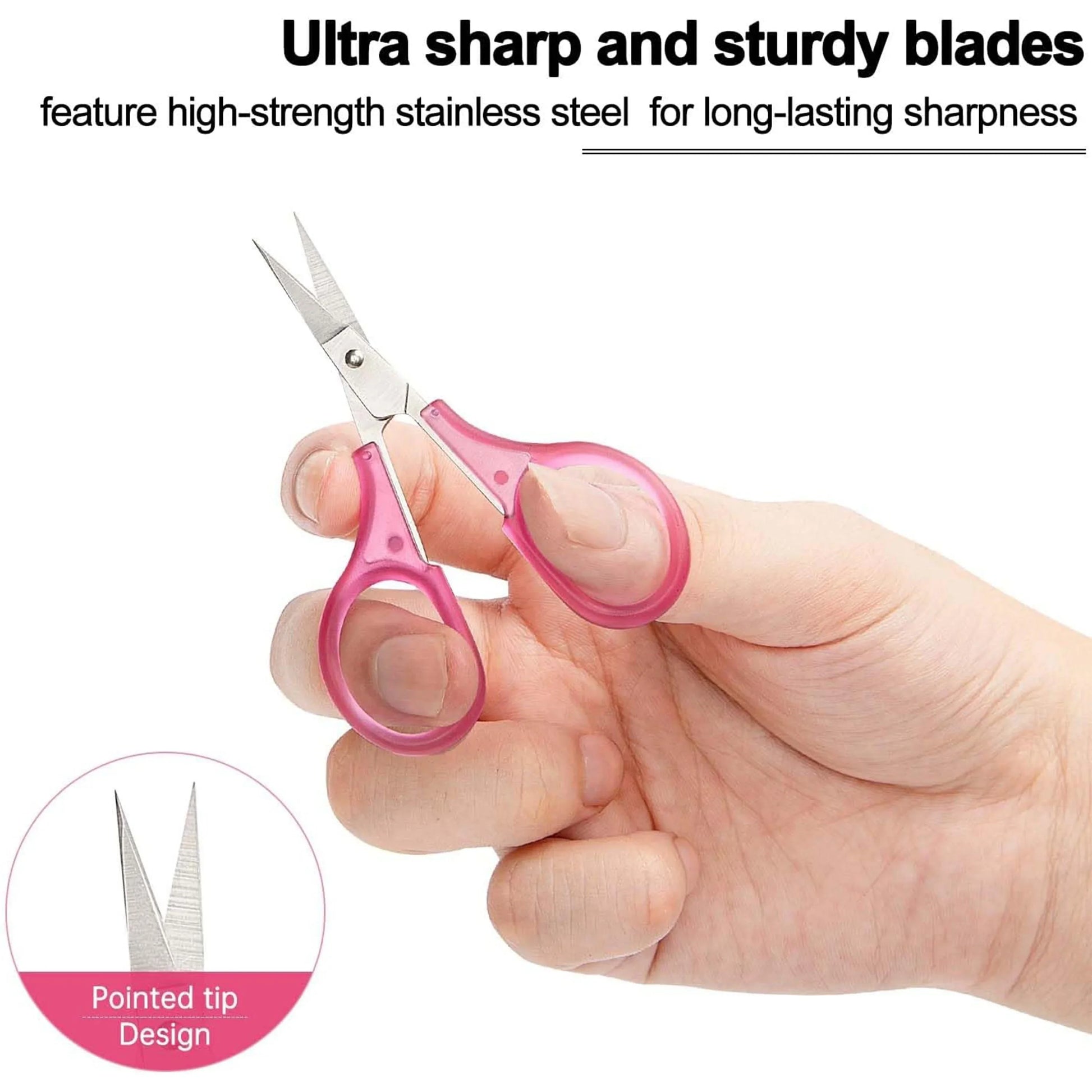 1pc Compact Precision Craft Scissors Sharp Stainless Steel Blades with Protective Cap, Tsa-Approved for Travel Stationery Beauty World Shop