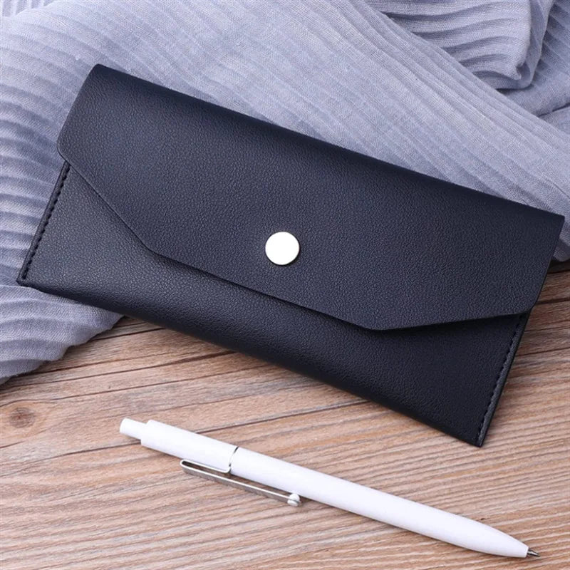 Ultra-thin Cash Envelope Wallet Wear-resistant PU Leather Money Binder Organizer Waterproof Pouch Name Card Holder Male Female Beauty World Shop