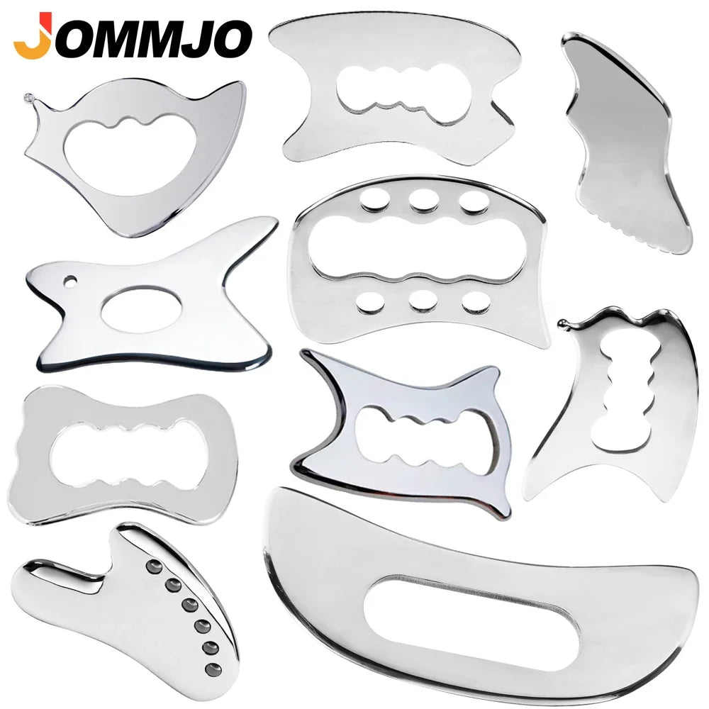 Professional Gua Sha Massage Tools, Stainless Steel Guasha Tool,Manual Massage Sticks for Jawline Sculpting & Puffiness Reducing Beauty World Shop