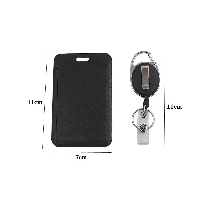 3 pieces/1 piece - High end retractable black work card holder, student meal card holder Beauty World Shop