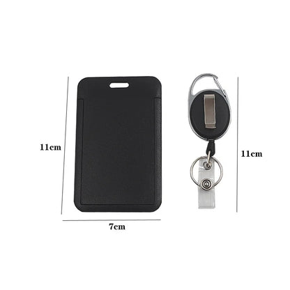 3 pieces/1 piece - High end retractable black work card holder, student meal card holder Beauty World Shop
