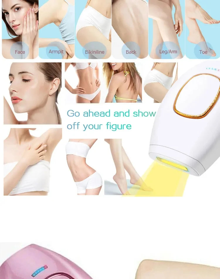 Body Bikini IPL 500,000 Flash Depilator Pulses Permanent Laser Epilator Painless For Women Hair Removal Home Use Devices Beauty World Shop