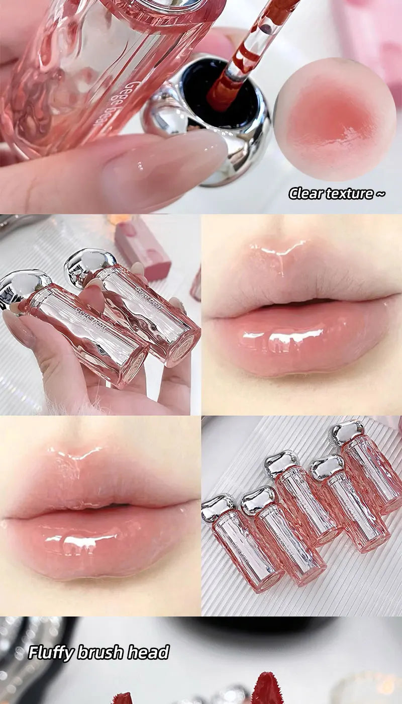 Crystal translucent lip glaze moisturizing water is not easy to fade natural color mouth red lip glaze Beauty World Shop