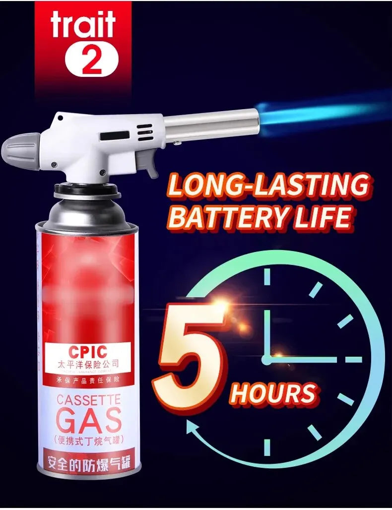 Torch Cooking AutoIgnition Butane Gas Welding-Burner Welding Gas Burner Flame Gas Torch Flame Gun Blow for BBQ Camping Cooking Beauty World Shop