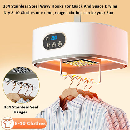 Portable Clothes Dryer Folded Electric Clothing Dryer Multifunctional Intelligent Timed Warm Laundry Dryer with Remote Control Beauty World Shop