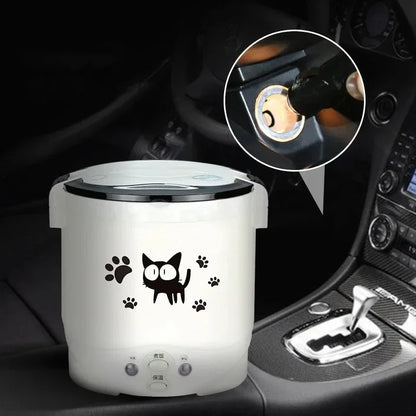 Electric Mini Rice Cooker Portable MultiCooker Household Rice Cookers 12V 24V 220V Pot Cooking Machine Pans For Car Truck Home Beauty World Shop