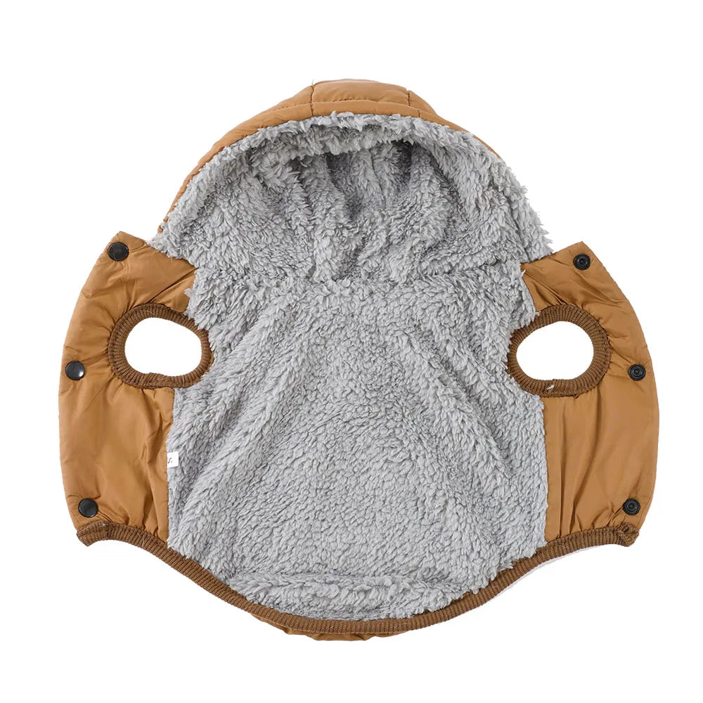 Warm Fleece Dog Coat Hoodie For Small Medium Dogs Winter Puppy Clothes Jacket With D-ring Thick Cozy Pug Dachshund Parka Costume Beauty World Shop