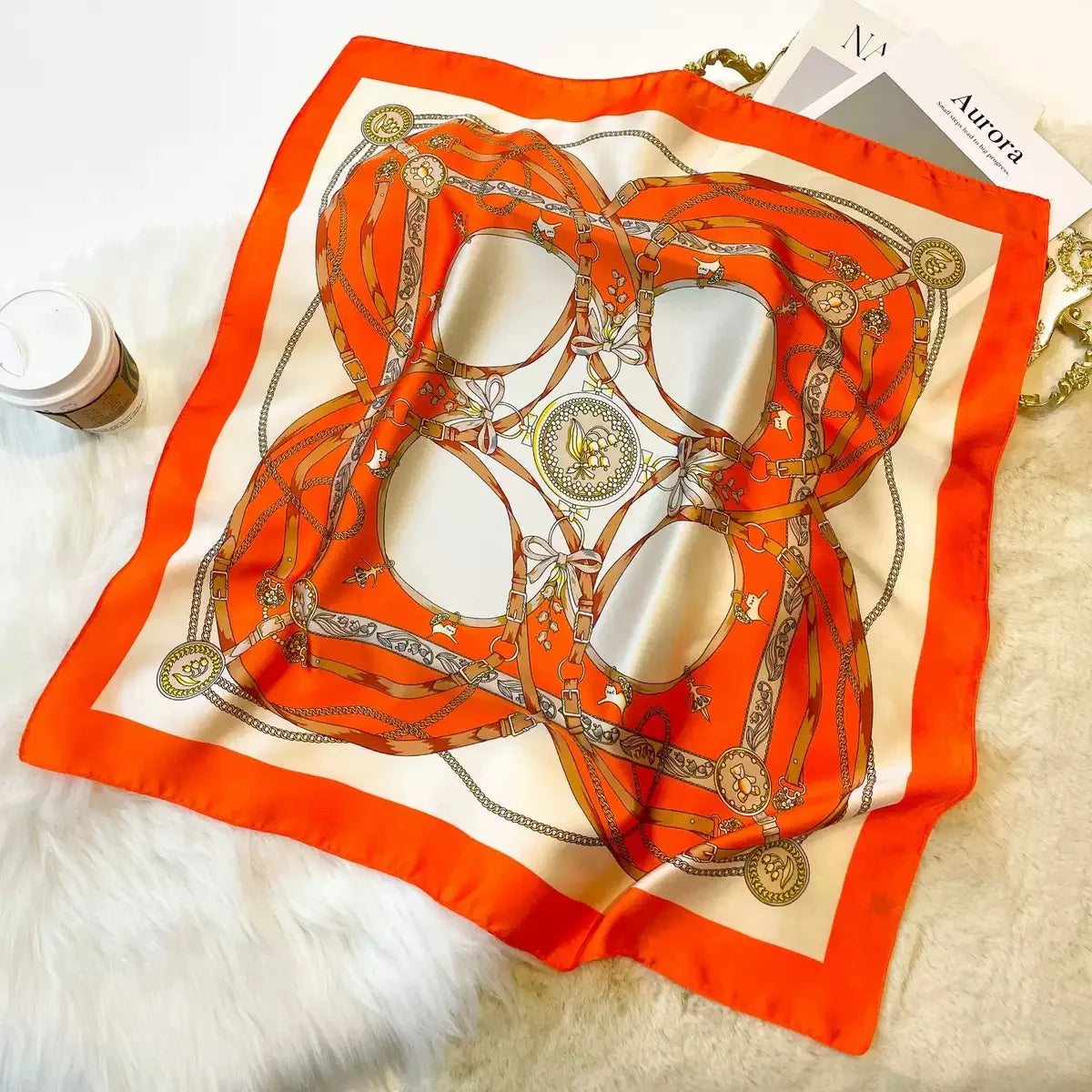 Silky 68x68cm Square Scarf – Stylish & Soft, Multipurpose Head Cover & Elegant Neck Wrap Stylish Print, Silky Soft & Versatile Beauty World Shop