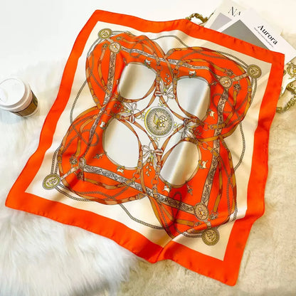 Silky 68x68cm Square Scarf – Stylish & Soft, Multipurpose Head Cover & Elegant Neck Wrap Stylish Print, Silky Soft & Versatile Beauty World Shop