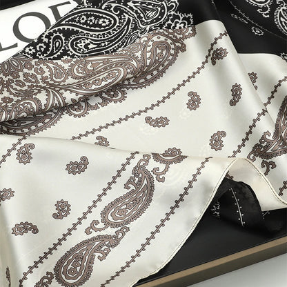 70x70cm Women Silk Scarf Small Satin Square Print Wrap Foulard Femme Handkerchief Bandana Neck Hair Skinny Tie Scarves Shawls Beauty World Shop