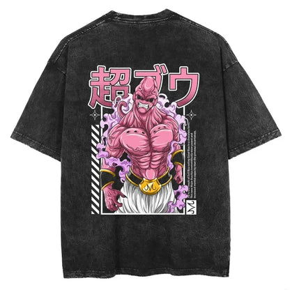 Anime Dragon Ball Cosplay Washed T-Shirt Cotton Short Sleeve Loose Large Casual Sports Fitness T-Shirt Men's Harajuku Clothing Beauty World Shop