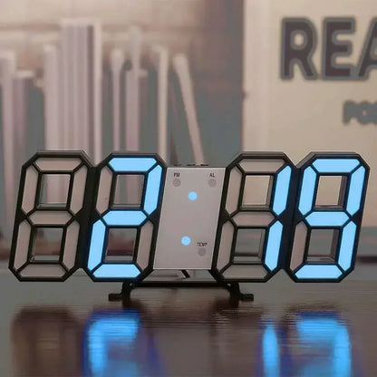 3D LED Digital Clock Wall Decoration Glow Night Mode Decoration for Home Adjustable Electronic Watch Clock Decor Clocks Garden Beauty World Shop