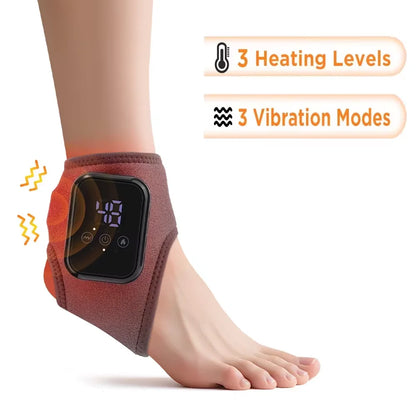 Cordless Heating Ankle Wrist Brace Vibration Massager Electric Hot Compress Massage Ankle Guard Wristband Hand Foot Protector Beauty World Shop