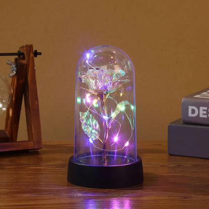 1pc Hot LED Enchanted Galaxy Rose Eternal Beauty Rose With Fairy Lights in Dome for Valentine's Day Wedding Party Mother's Day Beauty World Shop