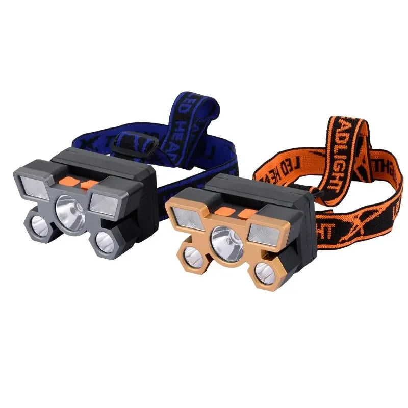 5LED Bright Headlamp Rechargeable Waterproof Adjustable 4Modes Lightweight for Outdoor Camping Running Hiking Beauty Fashion