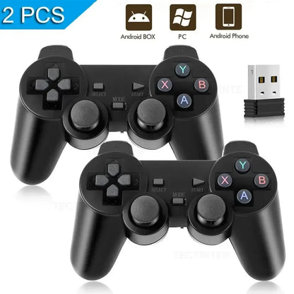 1-2PCS 2.4GHz Wireless Game Controller with Dual Shock - Universal USB Gamepad for PC/Android TV Box, Plug & Play Beauty Fashion