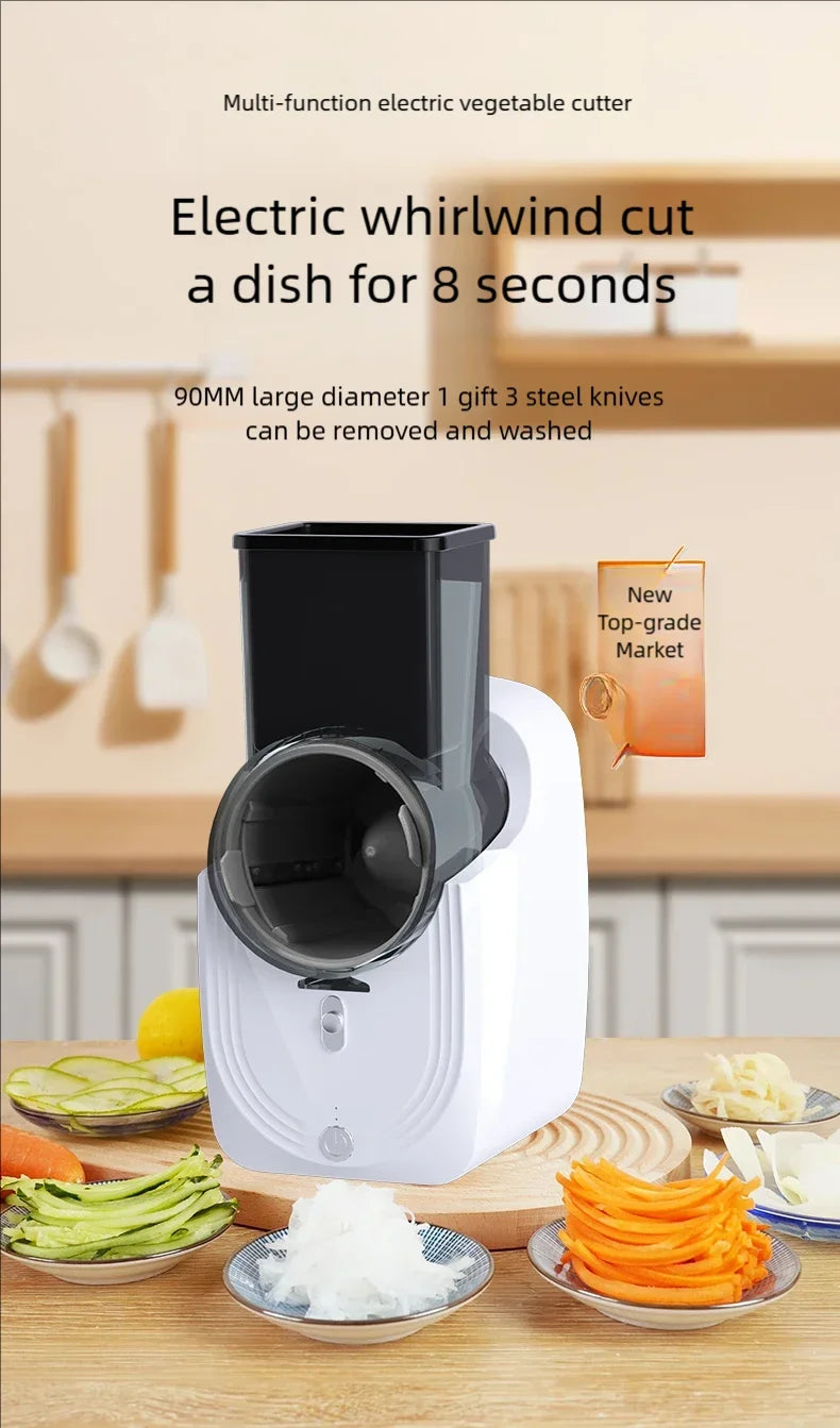 Multi-function Vegetable Cutter Household Kitchen Electric Vegetable Cutter Vegetable Slicer Shredder Automatic Beauty World Shop