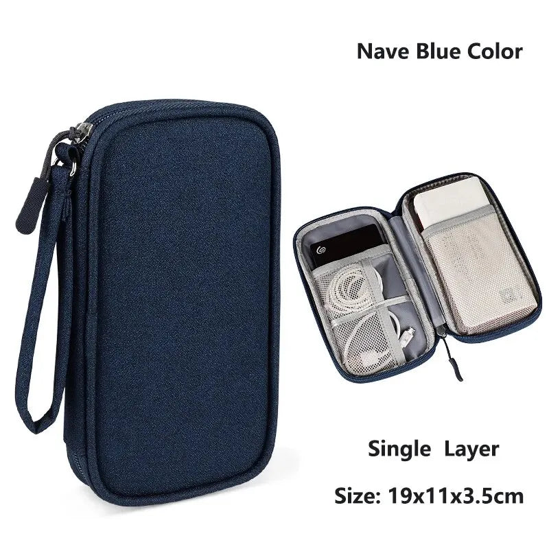 Data Cable Storage Bag Waterproof Portable Carry Case  Storage Bag Travel Organizer Bag for Cable Cord USB Charger Beauty World Shop