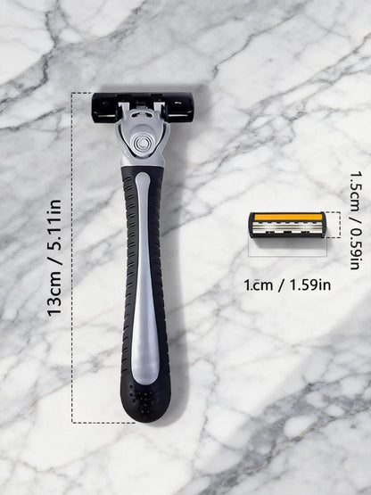 Variety Packs Skin Guard Anti-Slip Handle Replacement Triple Blades Reusable Safety Manual Razors for Men Shaving Bathing Trave Beauty World Shop