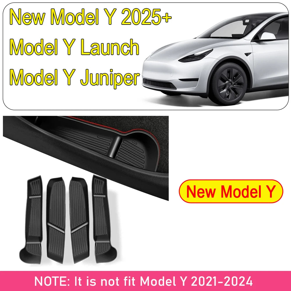 Car Door Side Storage Box for 2025 2026 Model 3 Y Juniper Door Organizer Tray Accessories Slot Pockets Insert Protector Mats Pad Beauty World Shop