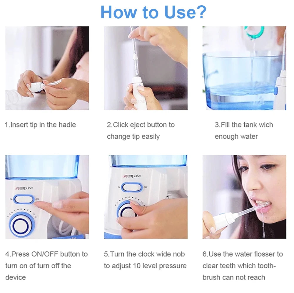 Oral Irrigator Dental Water Flosser for Teeth High Pressure Electric Dental Irrigator Water Flosser Mouth Washing Machine 800ML Beauty World Shop