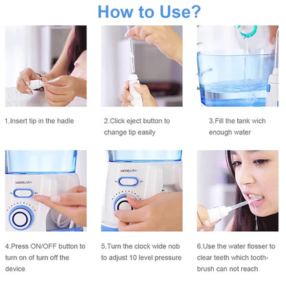 Oral Irrigator Dental Water Flosser for Teeth High Pressure Electric Dental Irrigator Water Flosser Mouth Washing Machine 800ML Beauty World Shop