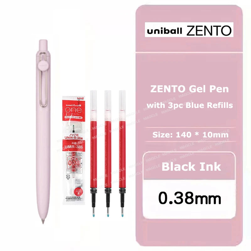 uniball ZENTO Standard 0.38/0.5mm Gel Pens,Water-Based Smooth Writing Roller Ball Pens Fit for a variety of occasions Stationery Beauty World Shop
