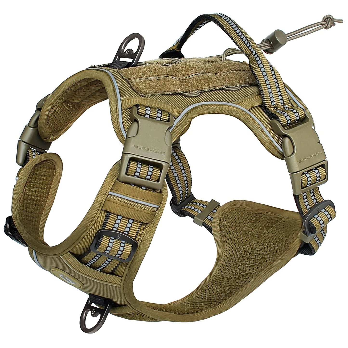 Tactical Dog Harness, No Pull Dog Harness, Adjustable Breathable MOLLE Dog Vest Harness for Medium Large Dog Reflective Military Beauty World Shop