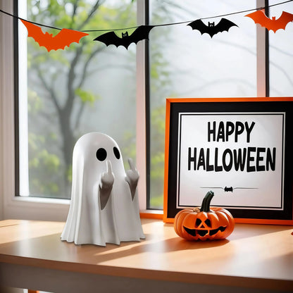 Middle Finger Cute Ghost Statue, Ghosts Small Scary Ghost Figurines, Halloween Home Decorations, Coffee Table Centerpieces Shelf Beauty World Shop