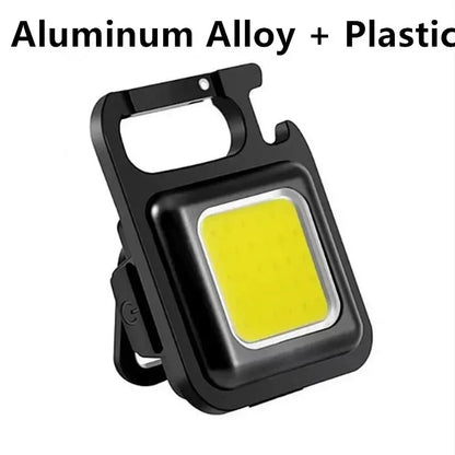 Mini LED Keychain Flashlight Aluminum Alloy USB Charging Portable COB Light for Camping Outdoor Work Fishing Beauty Fashion
