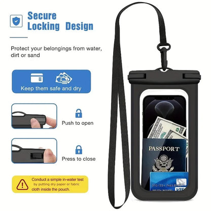 1PC transparent mobile phone waterproof bag large general diving swimming hot spring smartphone waterproof bag Beauty World Shop