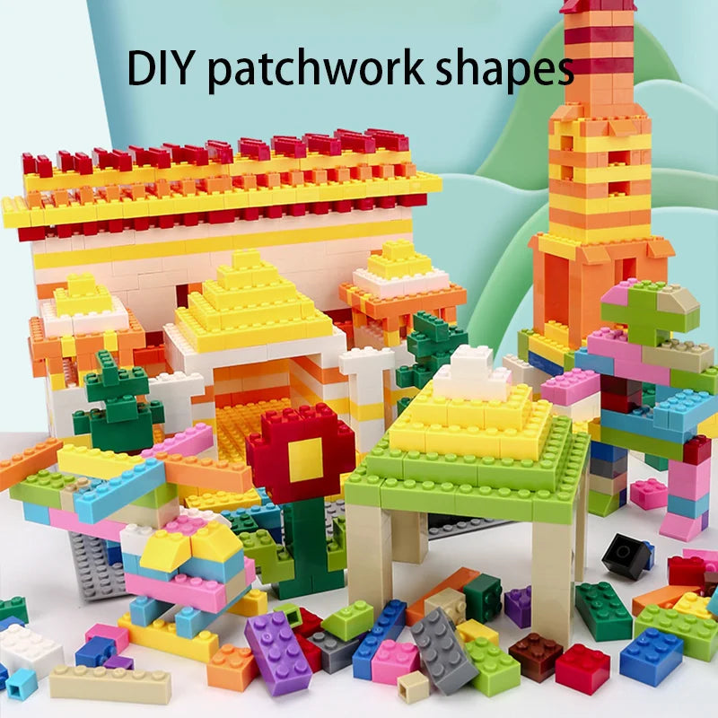300/1000 DIY creative building blocks bulk set Urban Classic building blocks Assembled birthday gift children's educational toys Beauty Fashion