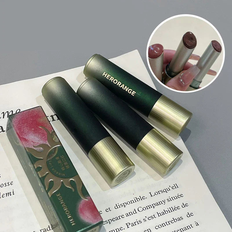 HERORANGE Heart-Shaped Moisturizing Lipstick: Mirror-Like Shine with Hydrating Formula - Natural Look for a Dewy, Radiant Finish Beauty Trend Shop