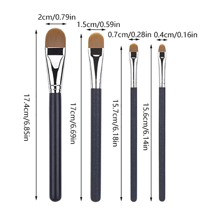 Flat Round Ultra-thin Foundation Concealer Makeup Brush Professional Contour Liquid Cream Concealer Make-up Tool 4 Types Sizes Beauty World Shop