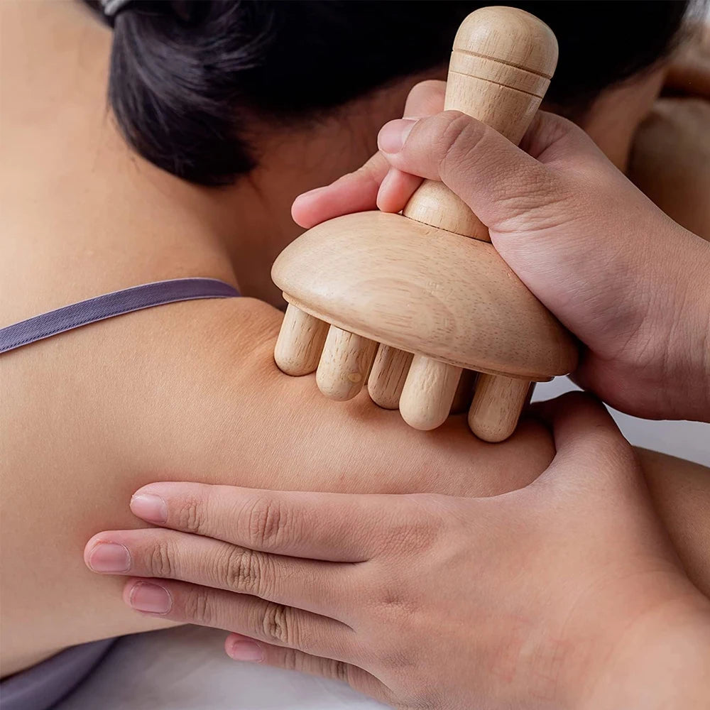 Wooden Mushroom Shape Massage,Manual Wood Therapy Massage Tool,Anti Cellulite,Maderoterapia,Lymphatic Drainage,for Full Body Use Beauty World Shop