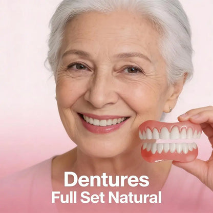 Silicone Dentures False Teeth Full Set Soft Safety Easy to Use Perfect Fit Oral Improve Tooth Loss Broken Temporary Denture Kit