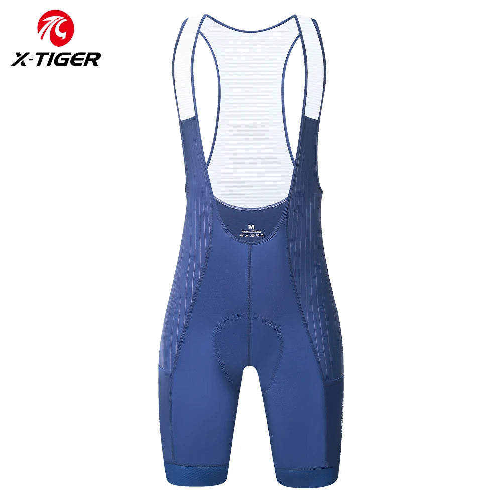 X-TIGER Men's Cycling Shorts Long Distance Riding Bib Shorts Pro Men's Cycling Shorts High Density Foam Cushion 5 CM Leg Gripper Beauty World Shop