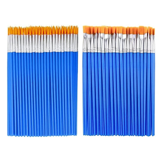 100pcs Paint Brushes Set for Kids Acrylic with Flat Round Pointed Paint Brushes Craft Watercolor Oil Painting Brushes Beauty World Shop