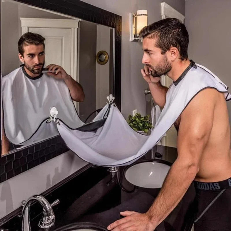 1/2PCS Male Shaving Aprons Creative Wall Mirror Suction Haircut Wrap Cape Home Salon Moustache Beard Shaving Apron Cleaning Bib Beauty World Shop