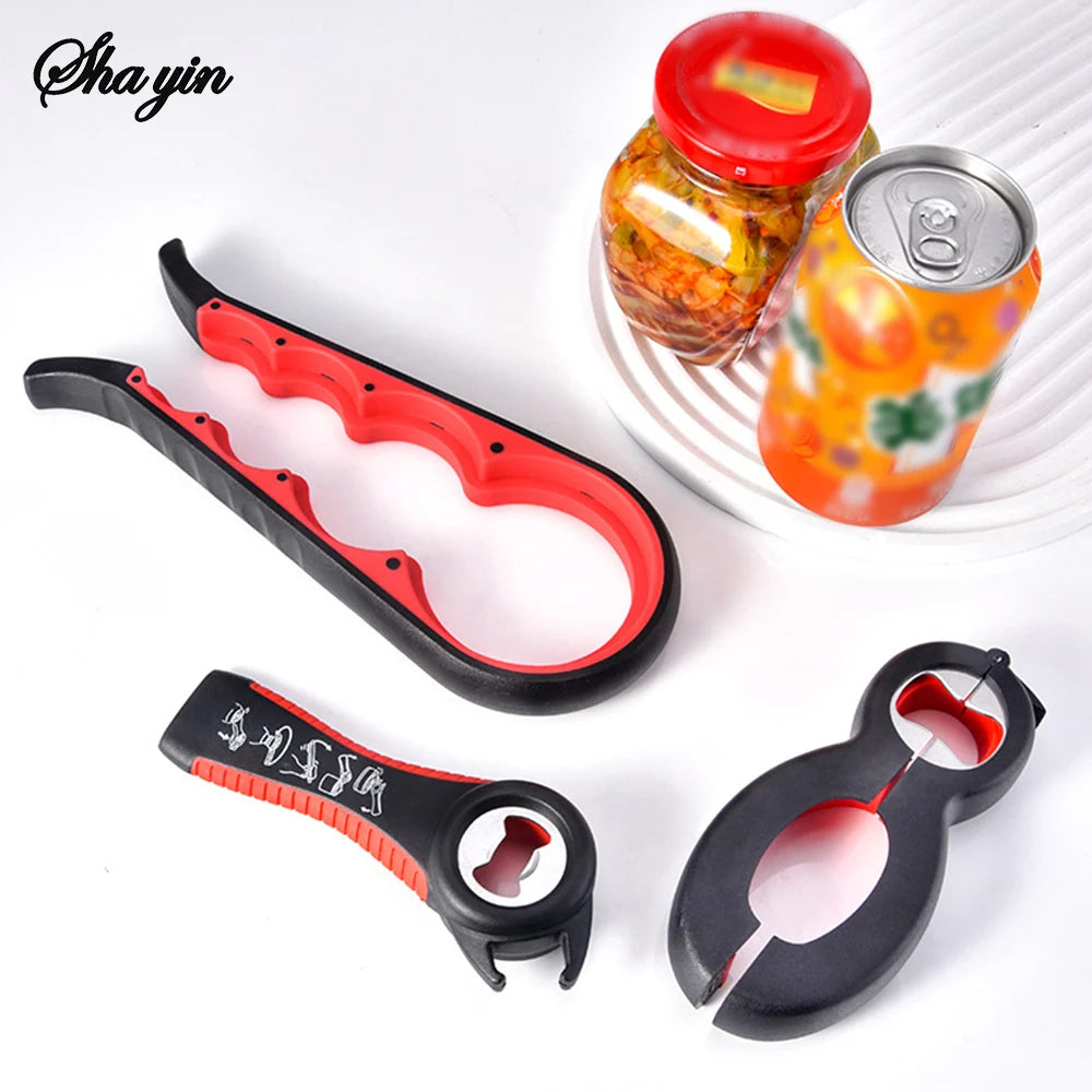Multifunctional 6-in-1 Jar Opener And 4-in-1 Bottle Opener with Non-Slip Lids Gripper - Kitchen Tool for Easy Opening Beauty Fashion