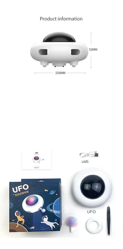 Pet Electronic UFO Smart Funny Cat Turntable Toy Intelligent Funny Cat Stick Game Rotating Turntable Cat Toy Automatic Cleaning