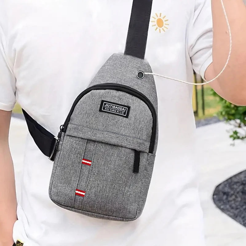 Men's and women's adjustable breast pockets, single-shoulder diagonal cross Oxford fabric breast pockets Beauty Fashion