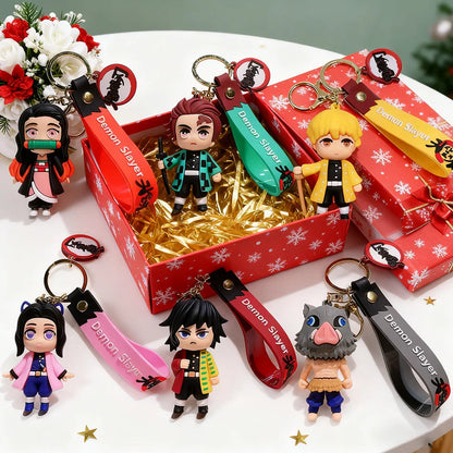 Anime Figure Demon Slayer Keychain Car Keychain Cartoon Backpack Pendant Handmade Backpack Pendant Kids birthday Christmas Gifts Beauty World Shop