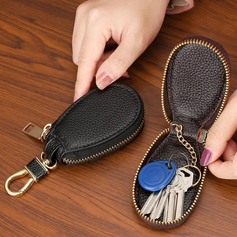 1PCS Leather Zipper Key Wallet Keychain Multifunctional Mini Purse Key Holder Case Beauty World Shop