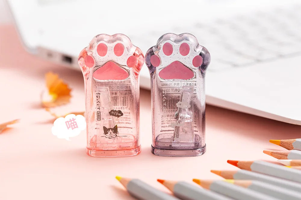 Kawaii Cat Paw Shaped Pencil Sharpener Stationery Kids Gift  Cute School Supplies  Korean Stationery Beauty World Shop