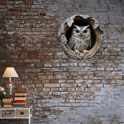 Contemporary Owl Wall Theme Round Wooden Home Kitchen Garden Club Garage Office Wall Decor Ideal Holiday Gift 8 inch Beauty World Shop