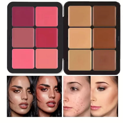 12-color concealer and blush palette Matte and highlight contour makeup rouge palette Beauty World Shop