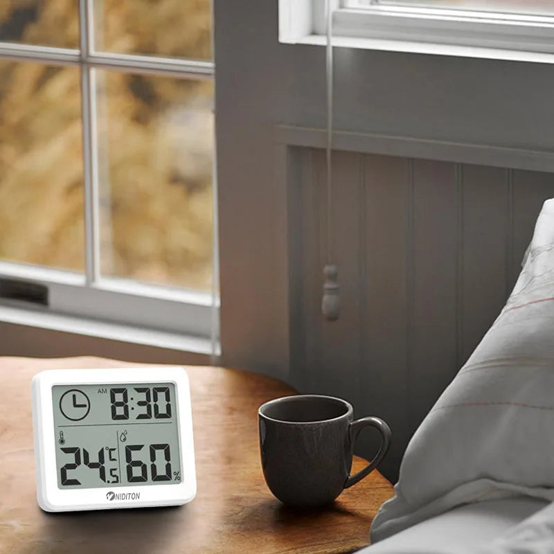 Digital Clock Desk Clock with Temperature Humidity  Wall Clocks for  Home Kitchen Office Desk Decorations NIDITON Beauty World Shop