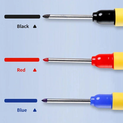 6pcs/set 33mm Red/Blue/Black Long Head Marking Pen Woodworking Decoration Deep Hole Waterproof Pen Multipurpose Marking Tool Beauty World Shop